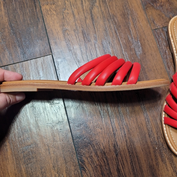 Madewell Red Leather Maddie Slides Sandals size 8 - Picture 5 of 9